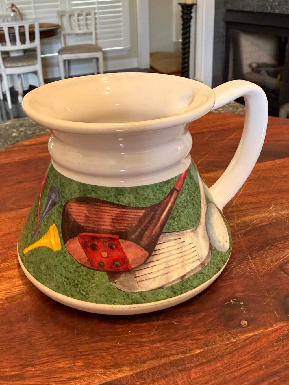 Vintage Potpourri Press ceramic "no-spill" travel mug golf 1992 Coffee Cup